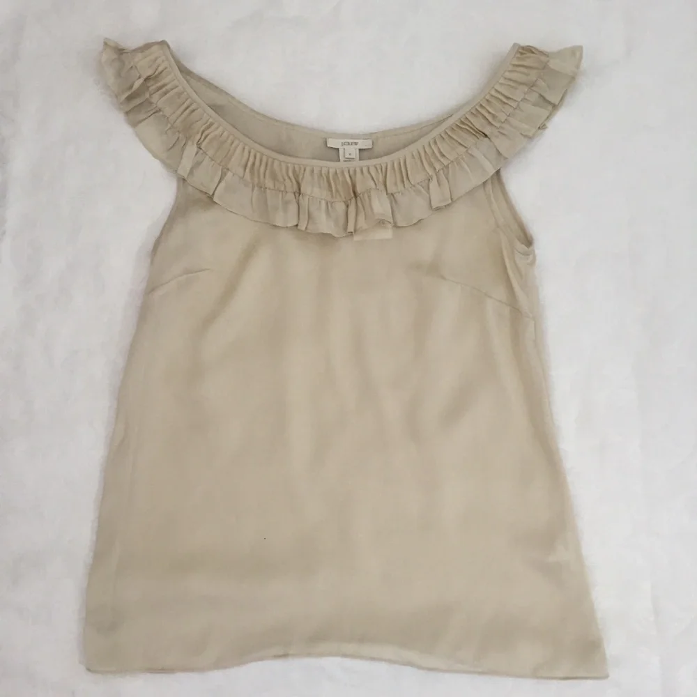 J. Crew ruffle silk top